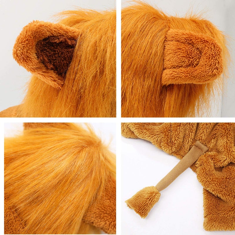 Rypet Dog Lion Costume Pet Clothes for Halloween Party Simulation Lion Pets Outfits Cosplay Dress up Clothes Pet Lions Hoodie Cat Costume for Party - Image 3